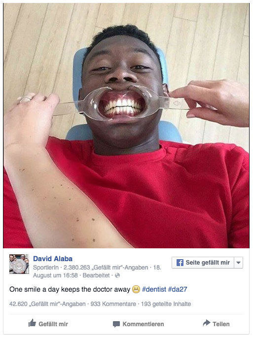 David Alaba beim Zahnarzt